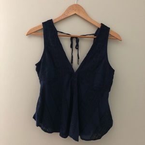 Free People Navy Blue Top